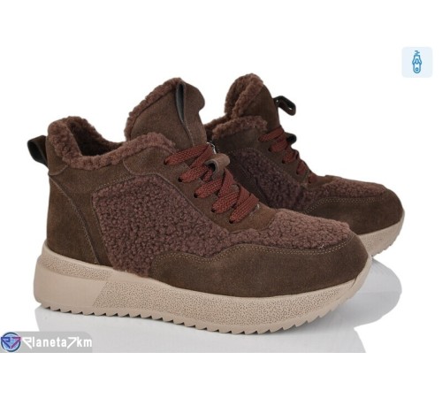 Черевики жіночі на зиму (6 пар р.36-41) коричневий  "Kenoa"