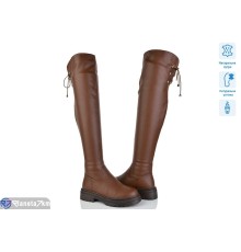 Ботфорти жіночі на зиму (6 пар р.36-40) коричневий  "MARADONA"