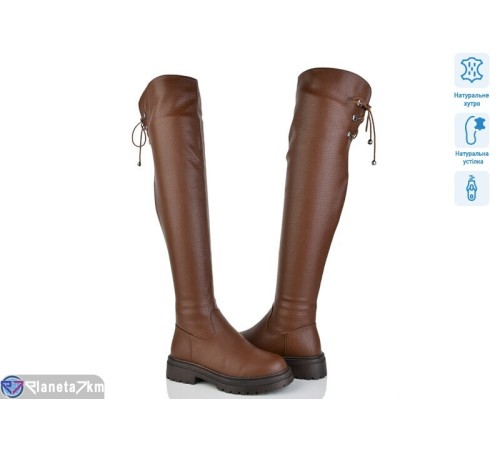 Ботфорти жіночі на зиму (6 пар р.36-40) коричневий  "MARADONA"