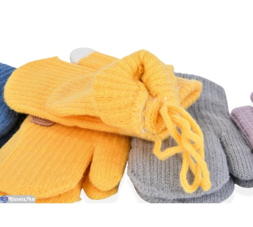 Рукавиці дитячі на зиму (12 шт. р.сетка 1-2) мікс  "RUBIBAS"