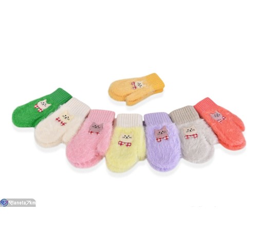 Рукавиці дитячі на зиму (12 шт. р.сетка 2-4) мікс  "RUBIBAS"