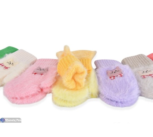 Рукавиці дитячі на зиму (12 шт. р.сетка 2-4) мікс  "RUBIBAS"