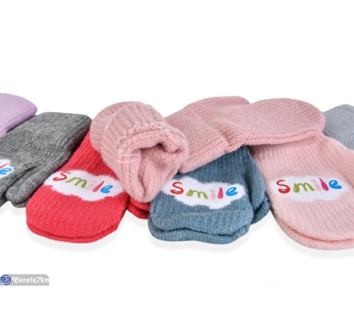 Рукавиці дитячі на зиму (12 шт. р.сетка 3-5) мікс  "RUBIBAS"