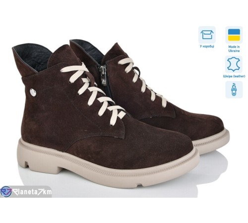 Черевики жіночі на зиму (6 пар р.36-40) коричневий  "Linda"