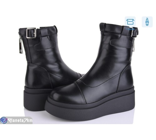 Черевики жіночі на зиму (6 пар р.36-40) чорний  "Mirella"