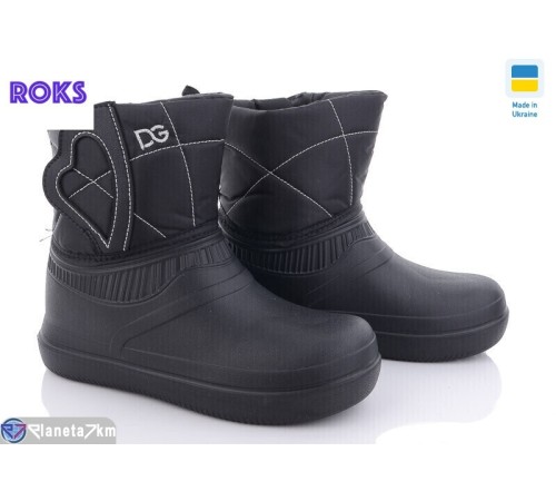Жіноче гумове взуття на весну/осінь (8 пар р.37-41) чорний  "Roks"