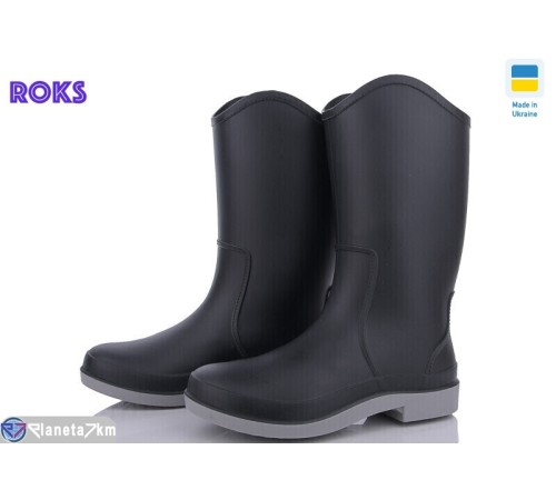 Жіноче гумове взуття на весну/осінь (5 пар р.37-41) чорний  "Roks"