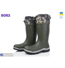 Чоловіче гумове взуття на весну/осінь (6 пар р.41-46) хакі  "Roks"