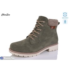 Черевики жіночі на зиму (8 пар р.37-42) зелений  "Chunsen"