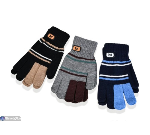 Чоловічі рукавички на зиму (12 шт. р.сетка One size) мікс  "CAROLLA"