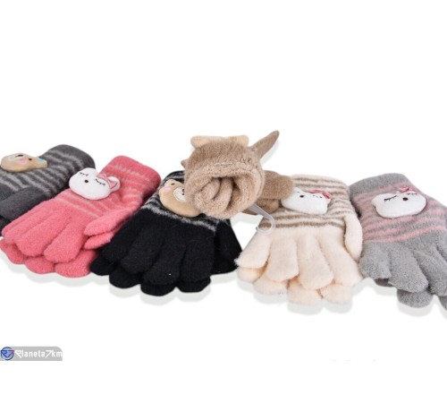 Рукавички дитячі на зиму (12 шт. р.сетка One size) мікс  "CAROLLA"