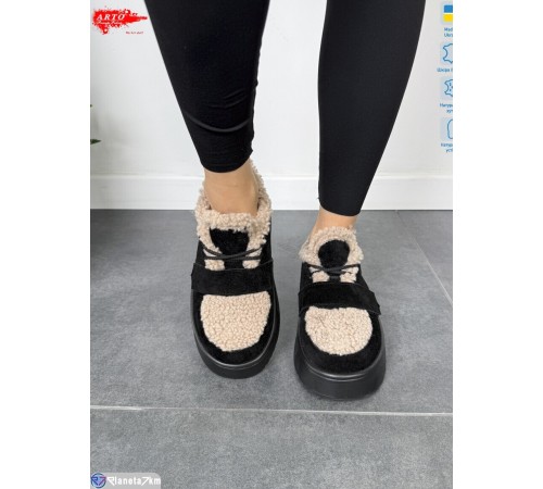 Кросівки жіночі на зиму (8 пар р.36-41) чорний  "ARTO"