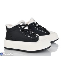 Кеди жіночі на зиму (8 пар р.36-41) чорний  "LOREDANA"