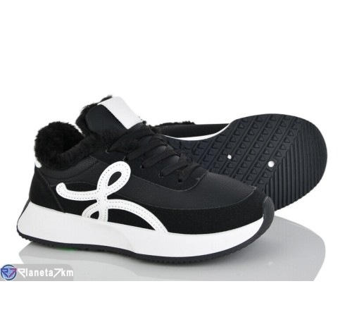 Кросівки жіночі на зиму (8 пар р.36-41) чорний  "LOREDANA"