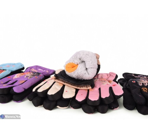 Рукавички дитячі на зиму (12 шт. р.сетка 6-8) мікс  "CAROLLA"