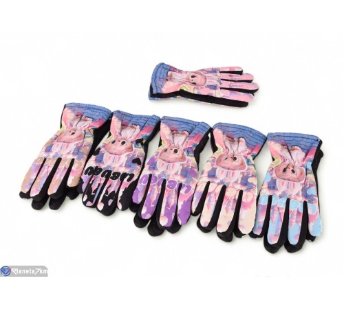 Рукавички дитячі на зиму (12 шт. р.сетка 8-10) мікс  "CAROLLA"