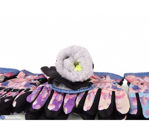 Рукавички дитячі на зиму (12 шт. р.сетка 8-10) мікс  "CAROLLA"