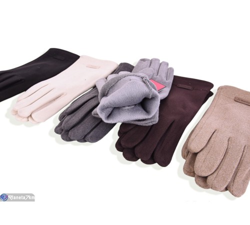 Рукавички жіночі на зиму (12 шт. р.сетка 6,5-8,5) мікс  "RUBIBAS"