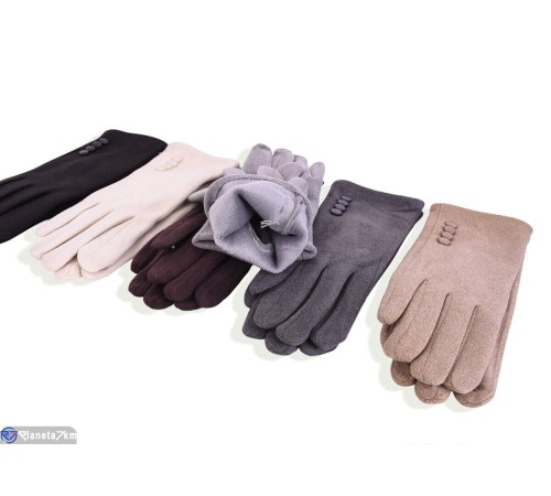 Рукавички жіночі на зиму (12 шт. р.сетка 6,5-8,5) мікс  "RUBIBAS"