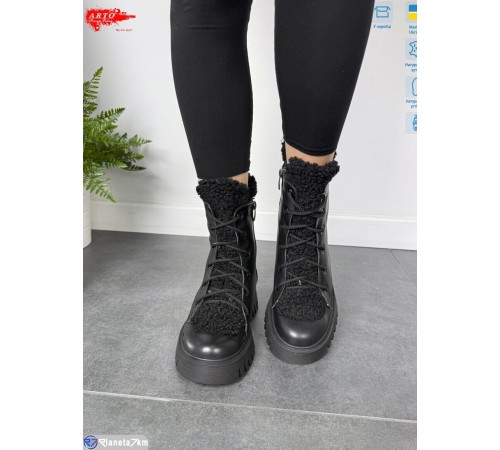 Черевики жіночі на зиму (6 пар р.36-40) чорний  "ARTO"