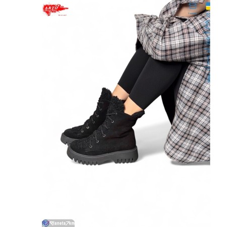 Черевики жіночі на зиму (6 пар р.36-40) чорний  "ARTO"