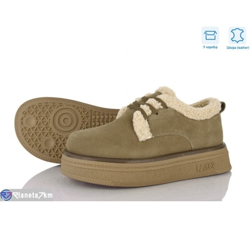 Туфлі жіночі на зиму (6 пар р.37-40) хакі  "Janna"