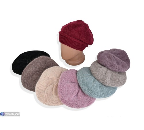 Шапка жіноча на зиму (5 шт. р.сетка 54-58) мікс  "DOMINGO"
