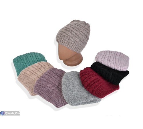 Шапка жіноча на зиму (5 шт. р.сетка 54-58) мікс  "DOMINGO"