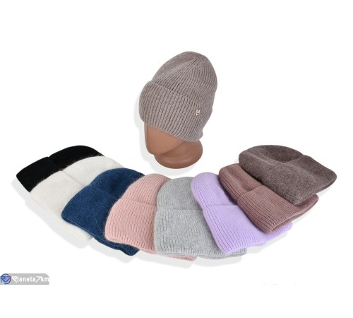 Шапка жіноча на зиму (5 шт. р.сетка 54-58) мікс  "DOMINGO"