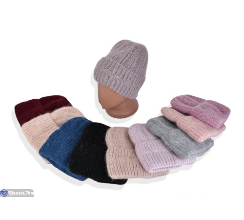 Шапка жіноча на зиму (5 шт. р.сетка 54-58) мікс  "DOMINGO"