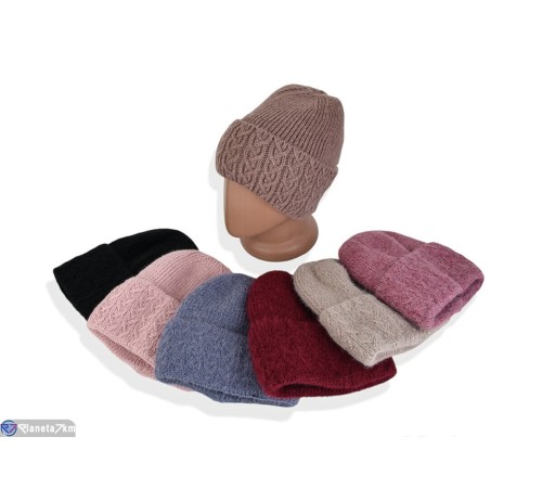 Шапка жіноча на зиму (5 шт. р.сетка 54-58) мікс  "DOMINGO"