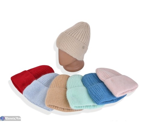 Шапка жіноча на зиму (5 шт. р.сетка 54-58) мікс  "DOMINGO"