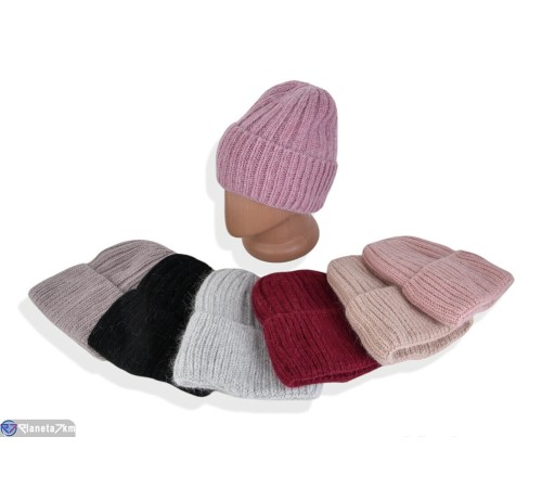 Шапка жіноча на зиму (5 шт. р.сетка 54-58) мікс  "DOMINGO"