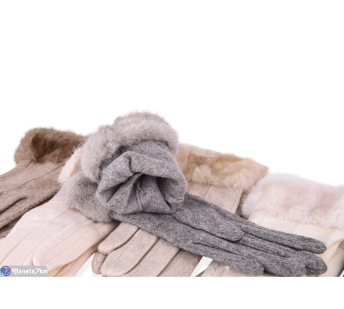 Рукавички жіночі на зиму (10 шт. р.сетка 6,5-8,5) мікс  "RUBIBAS"