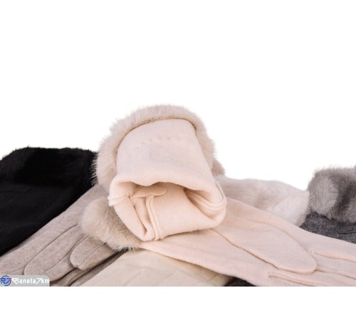 Рукавички жіночі на зиму (10 шт. р.сетка 6,5-8,5) мікс  "RUBIBAS"