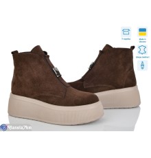 Черевики жіночі на зиму (6 пар р.36-40) коричневий  "Linda"