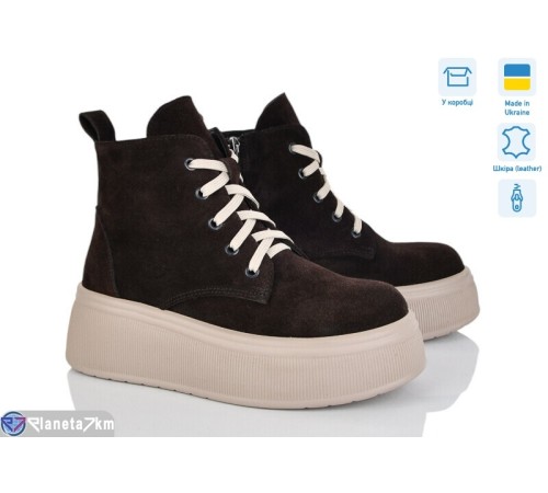 Черевики жіночі на зиму (6 пар р.36-40) коричневий  "Linda"