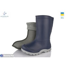 Дитяче гумове взуття на весну/осінь (6 пар р.25-36) синій  "Acorus"