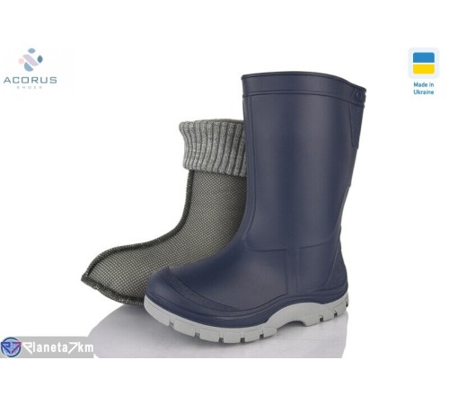 Дитяче гумове взуття на весну/осінь (6 пар р.25-36) синій  "Acorus" Дитяче гумове взуття на весну/осінь (6 пар р.25-36) синій  "Acorus"