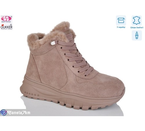 Черевики жіночі на зиму (8 пар р.36-41) коричневий  "Gukkcr"