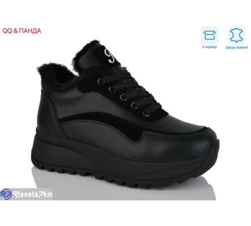 Кросівки жіночі на зиму (8 пар р.36-41) чорний  "QQ&Панда"