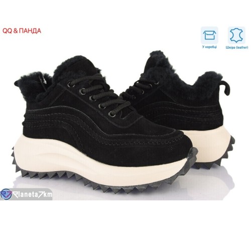 Кросівки жіночі на зиму (8 пар р.36-41) чорний  "QQ&Панда"