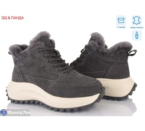 Черевики жіночі на зиму (8 пар р.36-41) сірий  "QQ&Панда"
