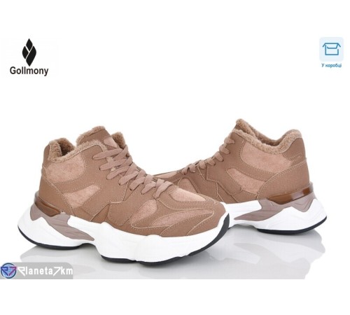 Кросівки жіночі на зиму (8 пар р.36-41) коричневий  "Gollmony"