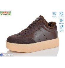 Кросівки жіночі на зиму (8 пар р.36-41) коричневий  "HENGJI-ELENA"