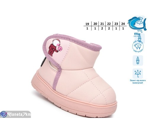 Дитячі Уггі на зиму (8 пар р.19-24) рожевий  "TOMMY"