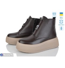 Черевики жіночі на зиму (6 пар р.37-40) коричневий  "Linda"