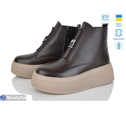 Черевики жіночі на зиму (6 пар р.37-40) коричневий  "Linda"