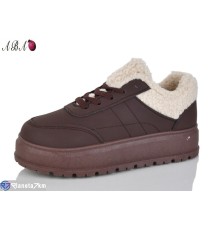 Кросівки жіночі на зиму (8 пар р.36-41) коричневий  "Aba"