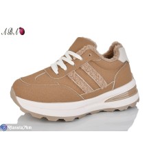 Кросівки жіночі на зиму (8 пар р.36-41) коричневий  "Aba"
